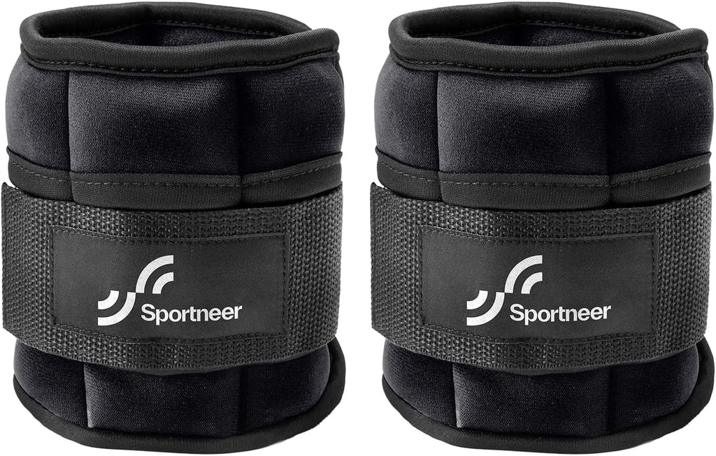 Sportneer Adjustable Ankle Weights - 1 Pair (2-10 lbs) Neoprene Leg Weights for Walking, Running & Yoga
