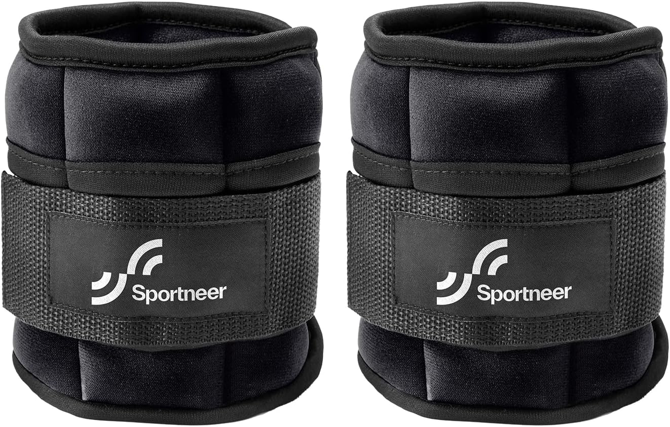 Sportneer Adjustable Ankle Weights - 1 Pair (2-10 lbs) Neoprene Leg Weights for Walking, Running & Yoga