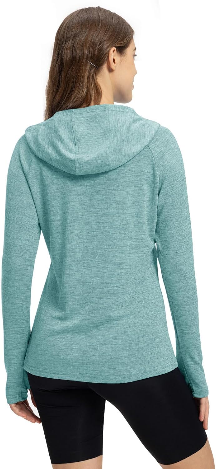TBMPOY Women's UPF 50+ Sun Protection Hoodie - Lightweight Long Sleeve Outdoor Fishing & Hiking Shirt