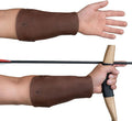 Archery Arm Guard - Adjustable Forearm Protector for Shooting Practice | Handmade Full Grain Leather in Bourbon Brown