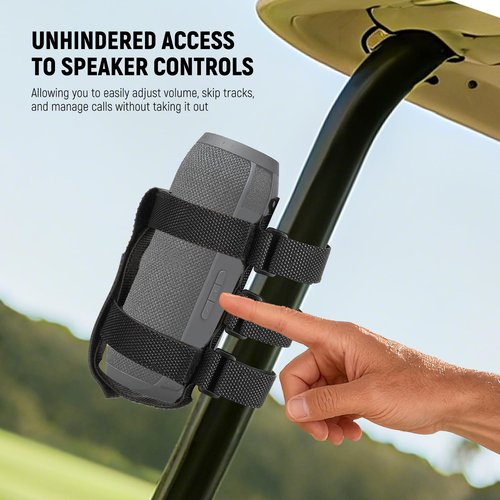NEEWER Portable Speaker Mount for Golf Cart Accessories, Heavy Duty Adjustable Nylon Strap Holder for Wireless Bluetooth Speaker, Club Car UTV ATV Bike Scooter Motorcycle, GF02S