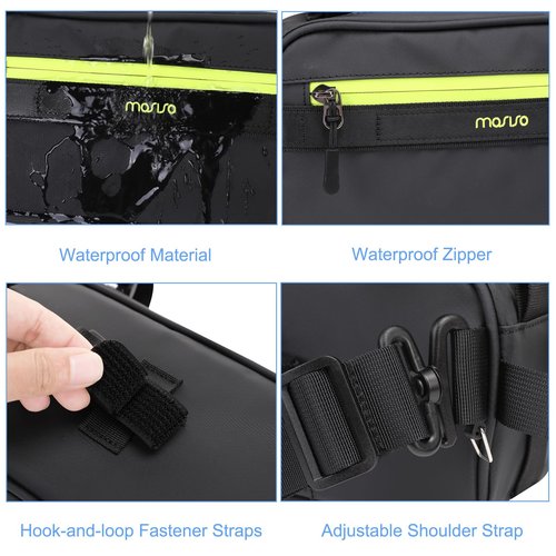 MOSISO Bike Handlebar Bag, Bicycle Frame Case, Multifunctional Waterproof Cycling Front Pouch with Shoulder Strap, Bike Crossbar Front Bag Storage Tool Bag for Women Men Road Mountain Cycling, Green