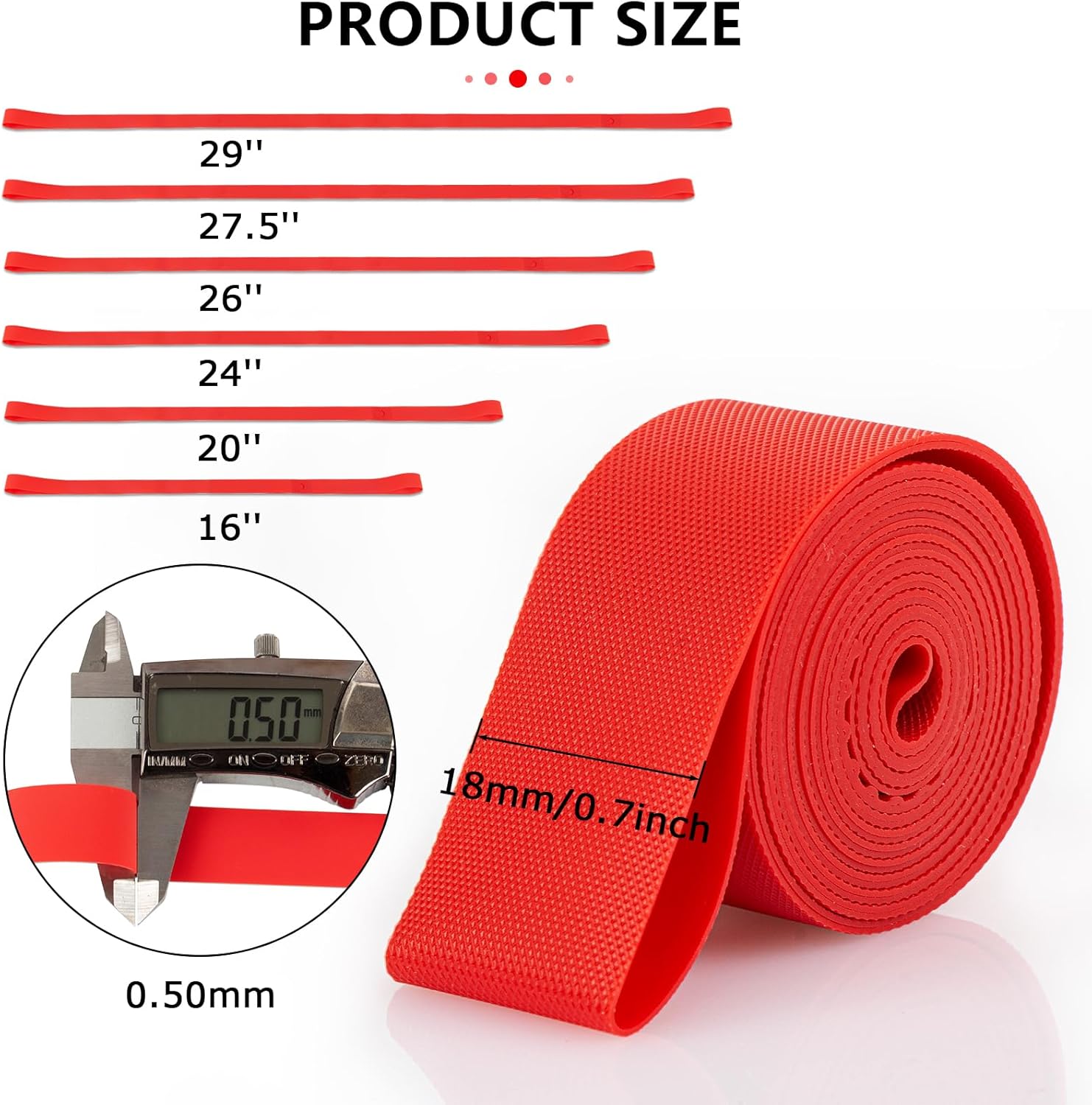 PSLER Bicycle Rim Liner - Durable Tire Protection Strip | 2-Pack Rim Tape for Enhanced Safety