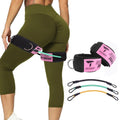 Thigh Ankle Strap Adjustable Neoprene Padded, Ankle Leg Cuffs with Resistance Bands for Leg Butt Training Workout Equipment, Strength Training,Hip Gluteus (1 Pair(2D-Rings) with 3 Resistace Band)