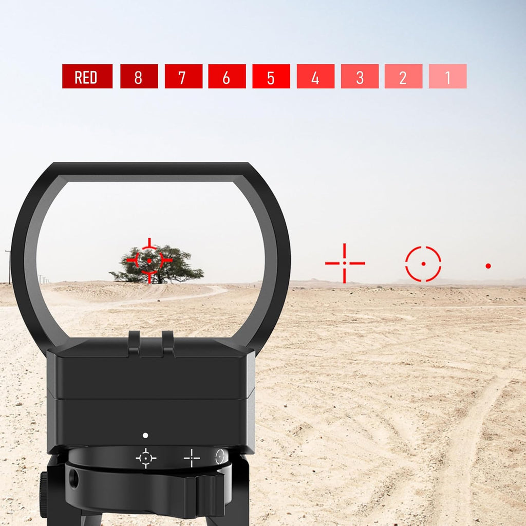 UUQ Rechargeable Reflex Sight - 1x28x40mm Red Dot Optic with Multiple Reticles | Picatinny Rail Compatible