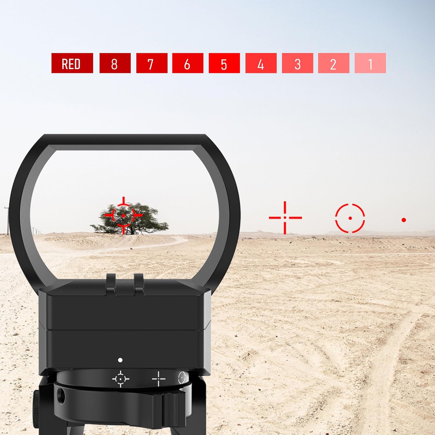 UUQ Rechargeable Reflex Sight - 1x28x40mm Red Dot Optic with Multiple Reticles | Picatinny Rail Compatible