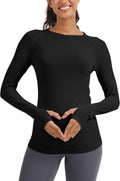 MathCat Seamless Maternity Shirts - Long Sleeve Athletic Tops for Pregnancy | Casual Yoga Tee
