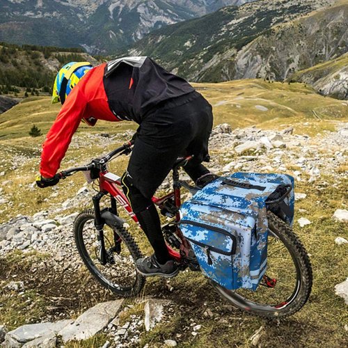 HUIOP Bike Rack Bag, Bicycle Rear Seat Bag Cycling Bike Rack Double Pannier Bag Grocery Storage Carrier Bag Pack
