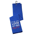 Funny Golf Towels for Women Oh My God Look at Her Putt Embroidered Golf Towels for Golf Bags with Clip (Look at Her Putt)