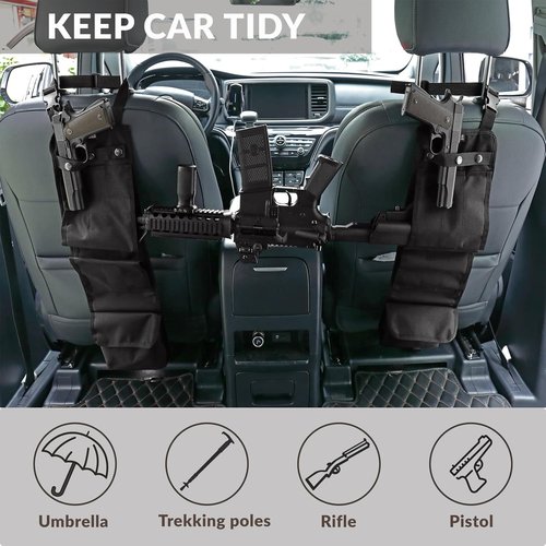2PCS Gun Racks by [Brand Name] - Truck Front Seat Organizer for Hunting Accessories | Durable Storage Pockets