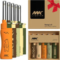 MK Lighter Outdoor Series - Windproof Torch Flame Candle Lighters | 5-Pack for BBQ & Camping