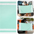 HunnmingRe Extra Large Magnetic Beach Towel - 39 x 71 Inch Oversized Sandproof Cotton Blanket | Green