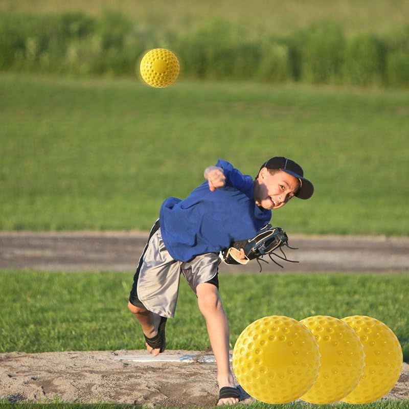 12-Inch Foam Softballs for Pitching Machines - 12 Pcs Yellow Practice Balls