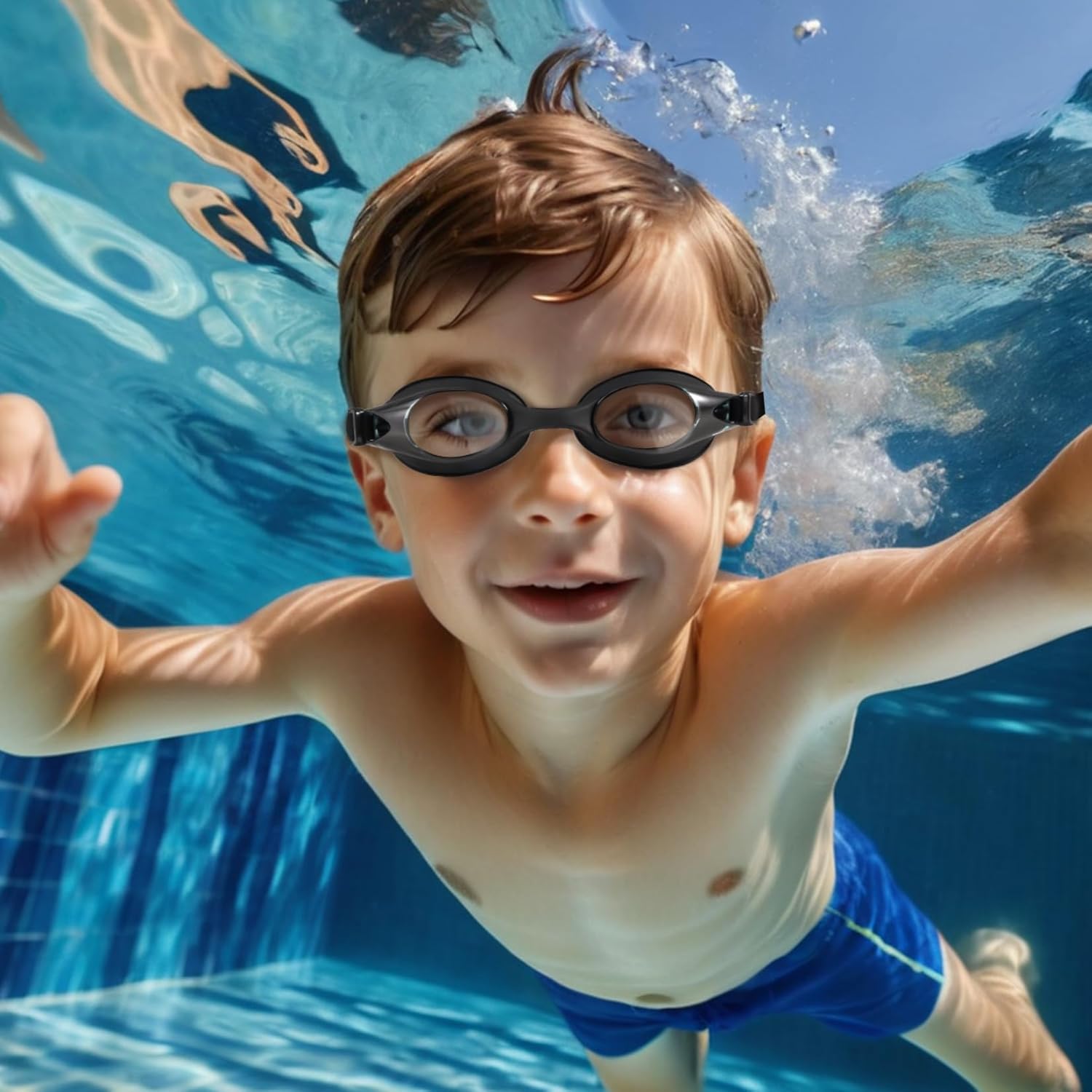 Skiennix Kids Swim Goggles - Anti-Fog UV Protection | No Leak Design for Ages 6-14 (8-12)