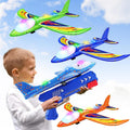 Wesfuner Foam Airplane Launcher Toys - 3 Pack with 2 Flight Modes | Perfect Outdoor Gift for Kids Ages 3-12