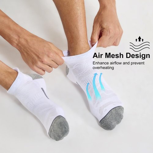 FITRELL Men's Ankle Running Socks - Cushioned Low Cut Athletic Socks | Sizes 7-9, 9-12, 12-15