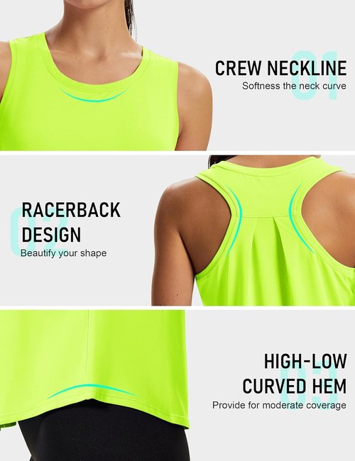 MAGCOMSEN Women's Athletic Tank Top - Racerback Design for Yoga & Gym | Sleeveless Workout Top