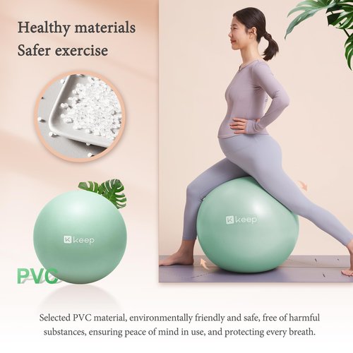 KEEP Yoga Ball Exercise Ball, Green Pilates Equipment, Anti-Burst Gym Balls, Birthing Ball for Pregnancy, Physical Therapy, Stability, Balance, Fitness, Home Exercise, Quick Pump Included