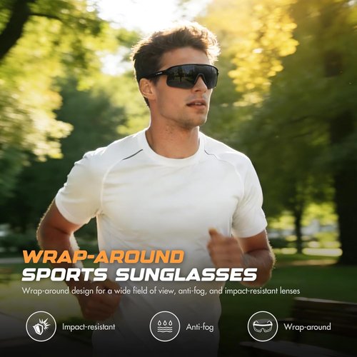 BangLong Sports Sunglasses - UV Protection Cycling Glasses for Running, Driving & Fishing | TR90 Frame