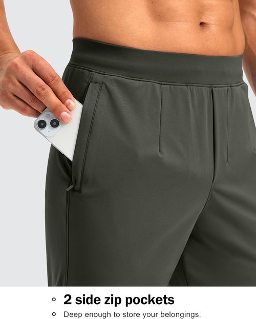 G Gradual Men's Sweatpants - Stretchy Golf Workout Pants with Zipper Pockets | 30"/32"/34" Inseam