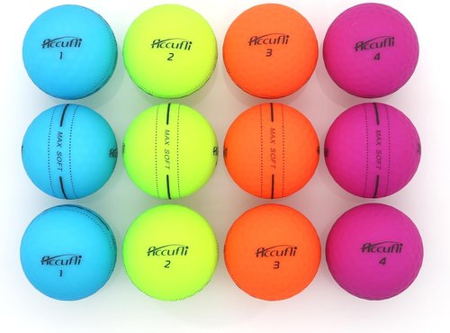 ACCUFLI Max Soft Golf Balls - Premium Performance for Enhanced Distance & Control | 12-Pack