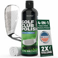 Qucship 8oz Golf Club Polish with Towel, 4-in-1 Golf Club Polishing kit - Easy to Use Golf Club Cleaner and Scratch Remover, Long Lasting Golf Club Polish for Metal, Zinc, Aluminum & Steel Clubs