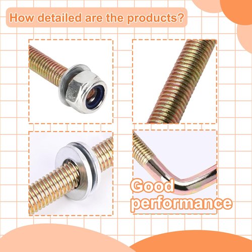 ZLX&LU EZGO Leaf Spring U Bolt Accessories, Golf Cart Rear Leaf Spring Bolt Kit, Suitable for 1994-2009 EZGO TXT Gas and Electric Golf Cart, OEM#: 00560G1, 11098G5, 72618G01-4 Pack