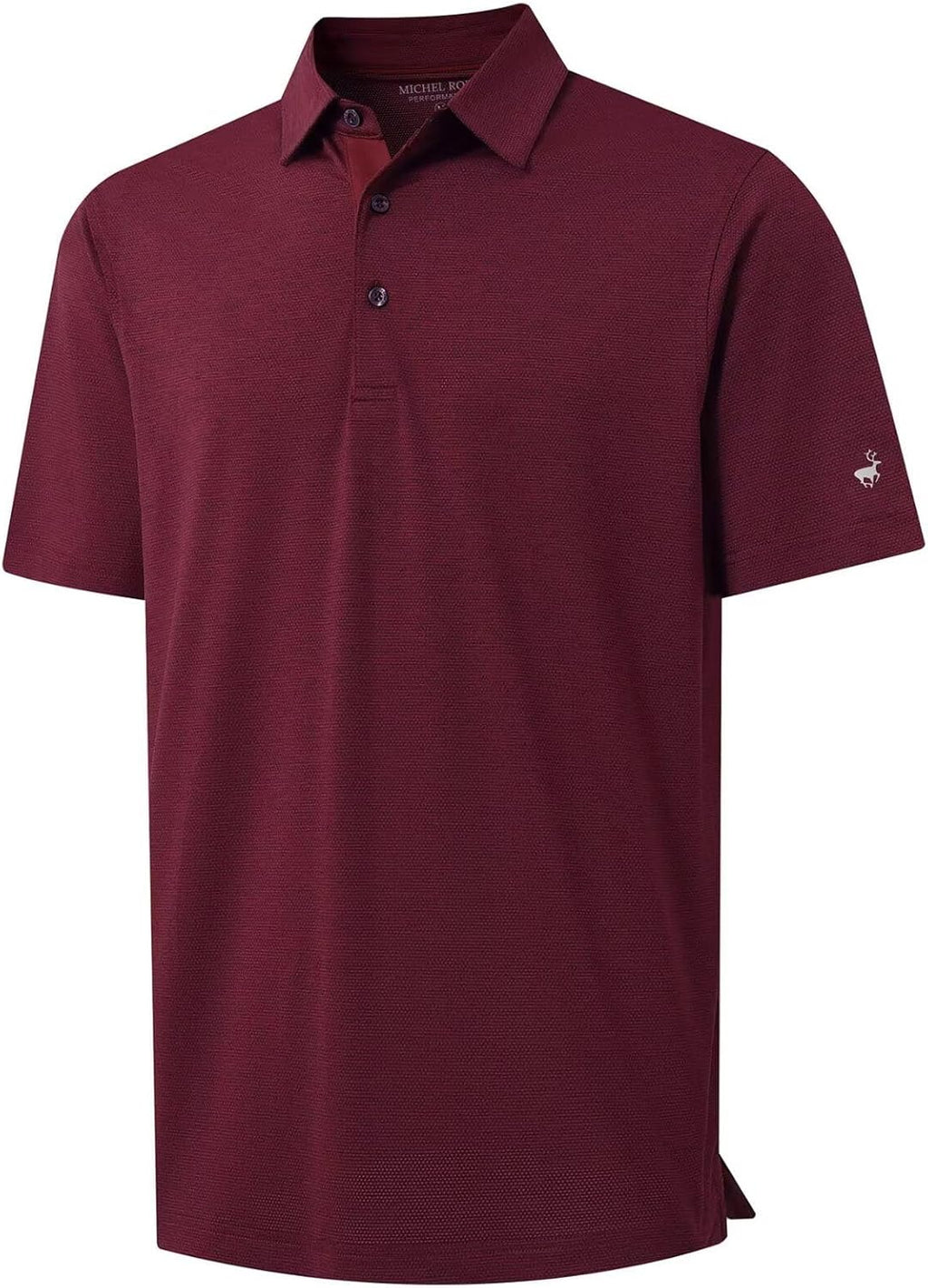 Rouen Men's Golf Polo Shirt - Short Sleeve, Quick Dry, Breathable Heather Jacquard | Regular Fit Casual Wear