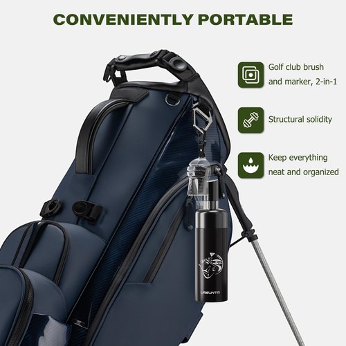 LAISUNTIM 2-in-1 Golf Club Brush with Water Spray & Built-in Golf Ball Marker - Portable Groove Cleaner & Club Cleaning Brush with Nylon Bristles