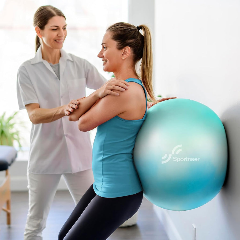 Sportneer Exercise Ball - Extra Thick 25.6'' Yoga Ball with Quick Pump | Anti-Burst & Slip Resistant Fitness Chair for Pregnancy & Therapy