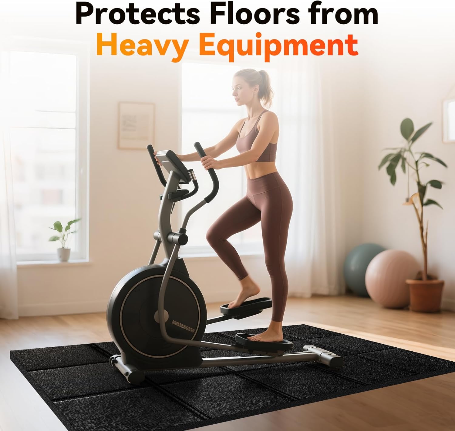 Stepwaver Extra Large Non-Slip Treadmill Mat - 79" x 39.4" for Hardwood & Carpet Floors