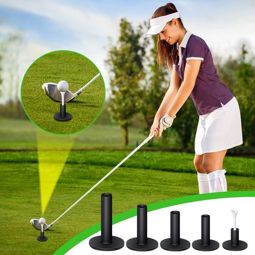 23 Pieces Rubber Golf Tees Set Tees Holders for Driving Range Mats Value Rubber Ball Seat for Golf Hitting Mats and Indoor Outdoor Training Mixed Size 1.5 2.3 2.7 3.1 3.5 Inch(Black)