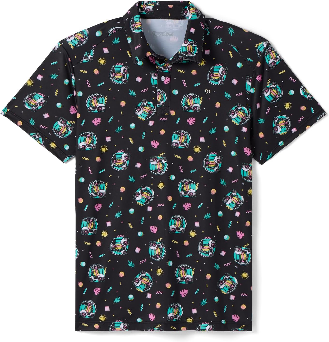 Tipsy Elves Men's Golf Polo - 4-Way Stretch, Quick Dry Performance Shirt - Athletic Fit