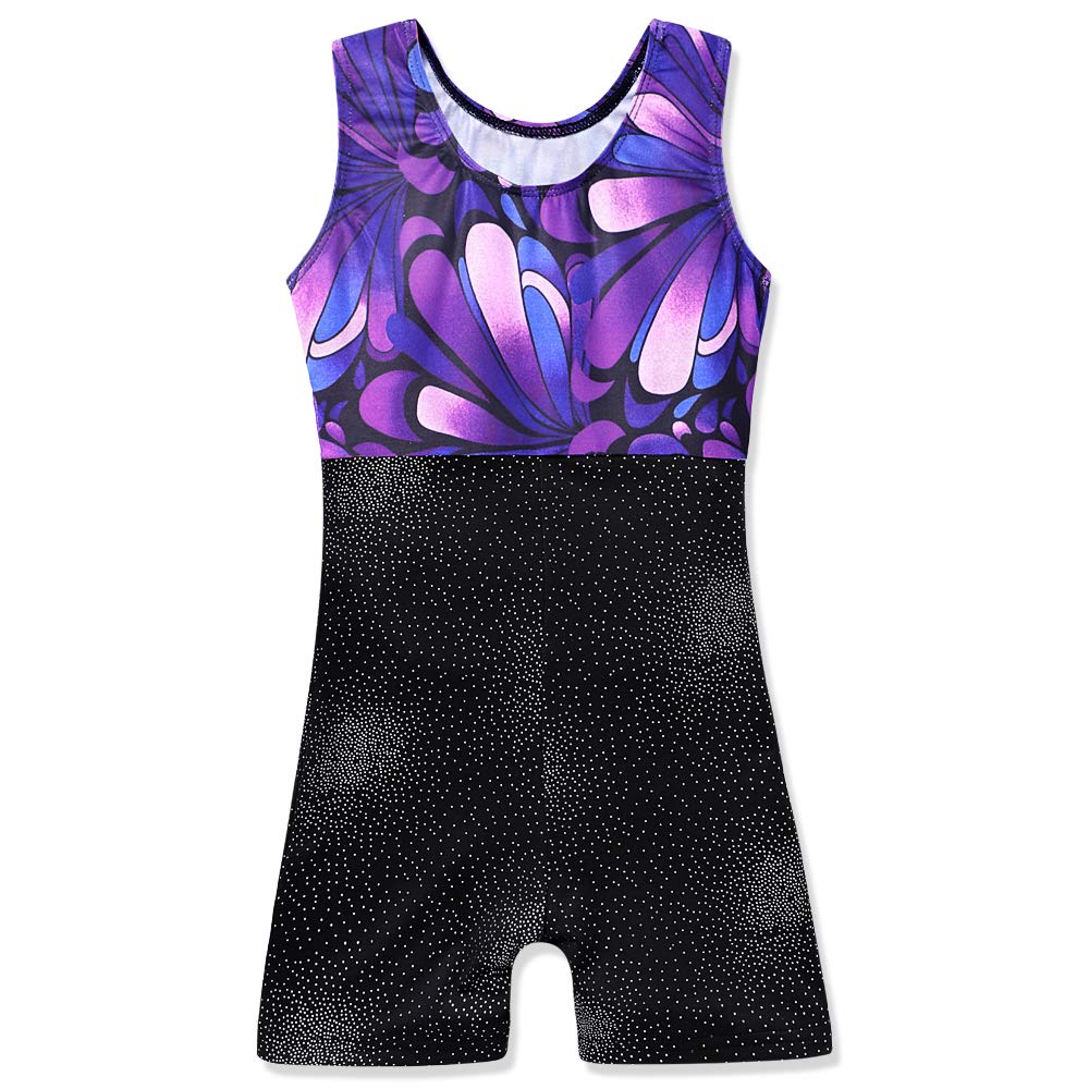 HOZIY Leotards for Toddlers Girls Gymnastics 4t 5t Child Purple Biketard Unitards
