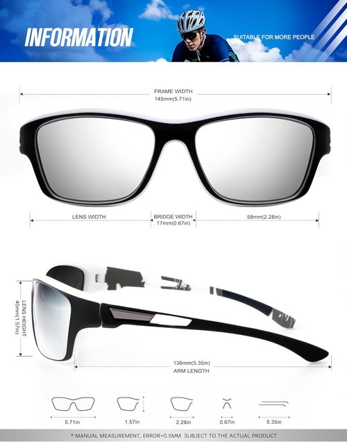 KALIYADI Polarized Sunglasses - UV Protection Sports Glasses for Men | Ideal for Driving, Cycling, Fishing