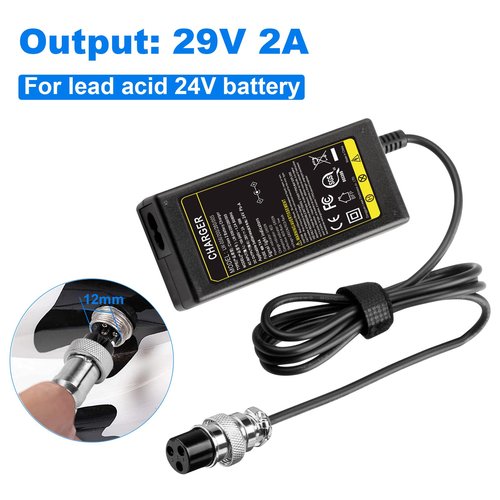 29V 2A for 24V 2A Electric Scooter Battery Charger for Razor Mx350, Compatible with Razor E100/E300/Moped/Dirt Bike.