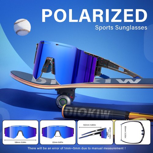 DioKiw 4PACK Kids Sunglasses Polarized Youth Baseball Sunglasses Boys Girls Softball Cycling UV400 Protection Goggles