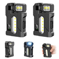 QentAnud EDC Flashlight 1200 Lumens, 2PCS Super Bright Rechargeable Mini Light with Rotatable Magnet, 3 Modes Dual Light, Portable Pocket Torch with Keychain for Outdoor Emergency Camping Daily Carry