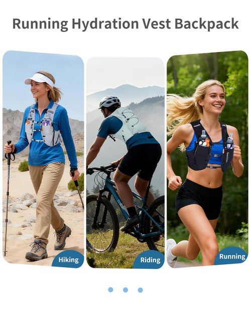sportsnew Hydration Running Vest for Women, Ladies Hydration Backpack with Waterproof Phone Pocket for Trail Running Cycling Hiking Marathon (Pink with 2 x 500ML Soft Flask, S/M: Chest 28''-34'')