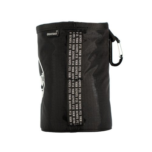Divot Bags | Convenient Pouch to Hold Sand and Seed Mix for Fixing Divots While Golfing | Bag Easily Attaches to Golf Bag or Push Cart | Allows Golfers to Carry Divot Mix While Walking (Black)