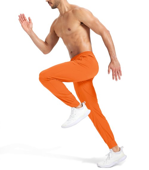 MAGNIVIT Track Pants Men Lightweight Running Sport Sweatpants Elastic Waist Mens Gym Joggers with Pockets Orange 40