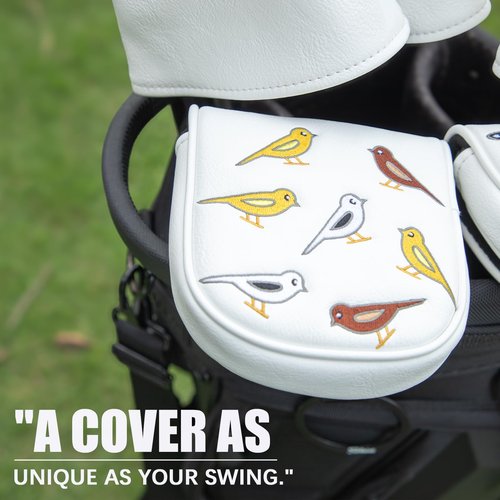 Golf Mallet Putter Head Cover, Magnetic Closure Leather Golf Headcovers Mallet Putter Cover for Golf DF3 Putter Golf Mallet Putter Cover for OZ1 MEZZ 1 MEZZ1 MAX (for DF3 Mallet Putter(Birdie))