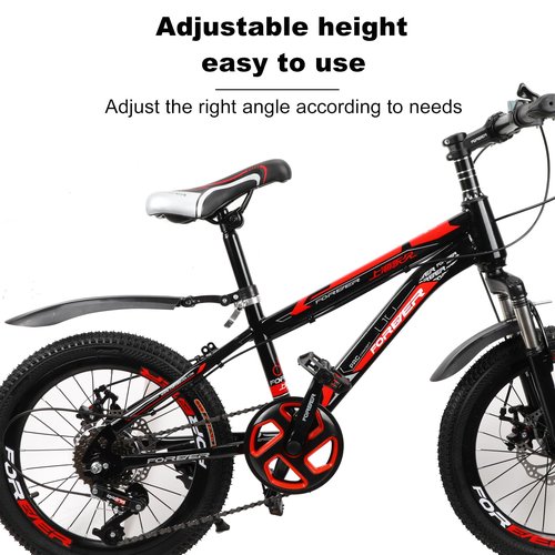 Oumers Bicycle Mudguard, Kid's Adjustable Bicycle Front and Rear Mud Guard, Portable Bike Fenders Cycling Mudguard Easy Install Bike Fenders Cycling Tires Mud Fenders Fit for 16/ 18In