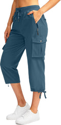 Soothfeel Women's Cargo Capris - Lightweight Quick-Dry Travel Pants with 6 Pockets | Summer Casual Wear