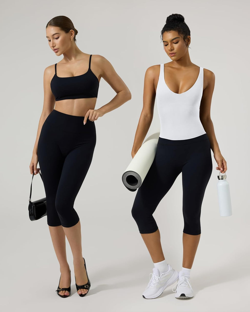 PAVOI ACTIVE Capri Leggings for Women - High Waisted Yoga Pants with No Front Seam | FlexFlow Design