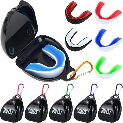 MENOLY Youth Mouth Guard - 6 Pack Sport Mouth Guards with Portable Cases for Football, Basketball, MMA & More