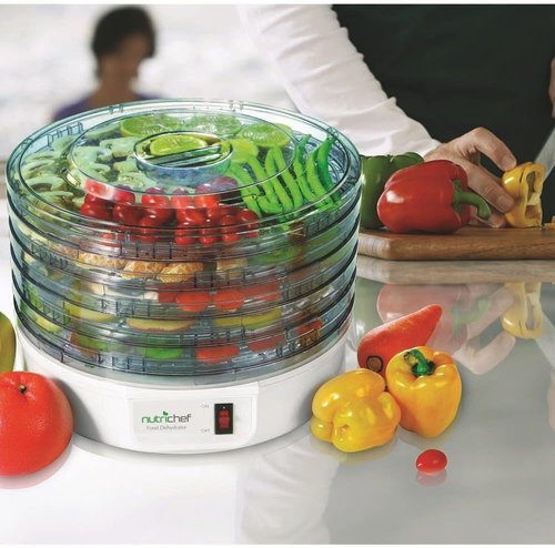 NutriChef Electric Food Dehydrator - Multi-Tier High-Heat Circulation for Fruits, Vegetables & Jerky | 5 Stackable Trays