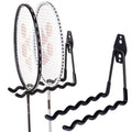 ZHMY Tennis Racket Storage Hanger,Tennis Racket Holder Rack Wall Hooks for Garage,Heavy Duty Hanger Metal Badminton Racket Holder Hooks for Cables, Ropes and Hoses,Extension Cord Holder,2 Packs(Black)