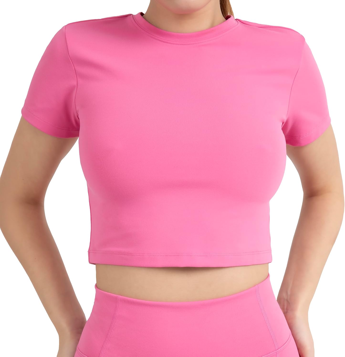 YITTY Ultraluxe Essential Crop Tee - Women's Athleisure Top with 4-Way Stretch