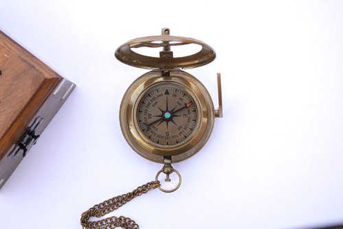 to My Son Compass - Personalized Sundial Compass with Case | Unique Gift for Son, Dad to Son Gift, Mom to Son Gift, Grandson Gift | Pocket Compass with Inspirational Engraving (Wooden Case)